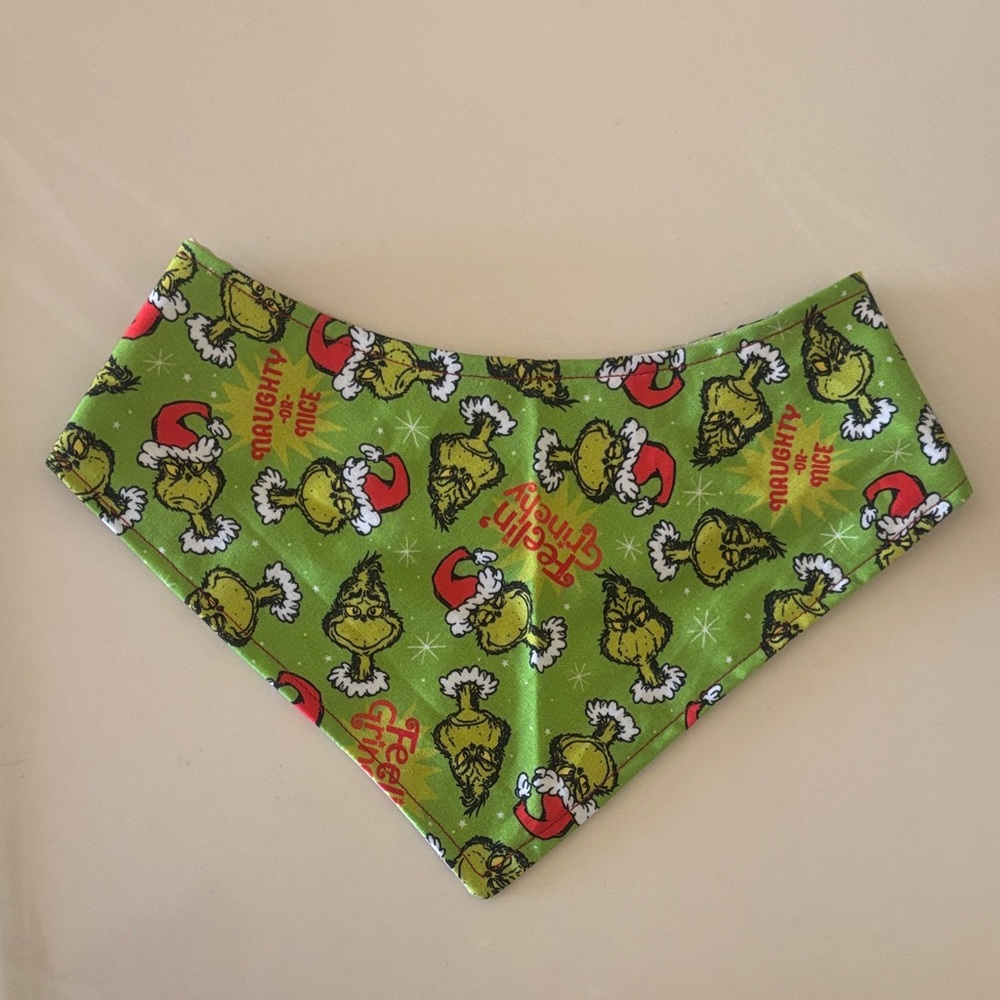 Festive Green Grinch Dog Bandana